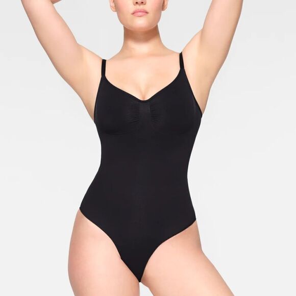 SKIMS Seamless Sculpting Bodysuit Briefs In Onyx Black Shaping Shape-wear